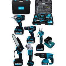 SCREX 21V Profesyonel Hilti Matkap Somun Sıkma Makas Testere Taşlama 6'lı Set