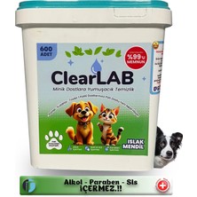 ClearLab - Evcil Hayvan Islak Mendili / Havlusu - Parfümsüz & Alkolsüz & 600’lü Kova Islak Mendil
