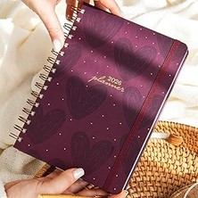 Starseven 2026 A5 Spiralli Haftalık Ajanda 12 Aylık - Bordo