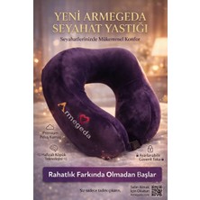 armegeda sıradışı tasarımlar Kalpli Armegeda Visco Seyahat Yastığı 212 Özel 14 Şubat Serisi Mor-Stokla Sınırlı
