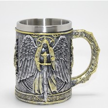 HypAirs Savaşçı Melek Kanatlı 3D Kabartmalı Paslanmaz Çelik Kupa