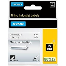 Starseven Dymo Rhinopro, Lamine Vinil (24 mm x 5.5 Mt), Beyaz/siyah - 1734821