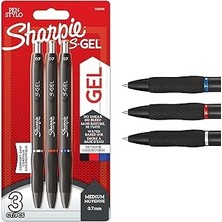 Starseven Sharpie Sharpie S Gel Jel Mürekkepli Kalem, 0.7 Mm, Siyah, Mavi, Kırmızı - 3'lü Bls