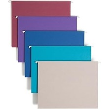 Starseven 4 x Smead Askılı File Folder With Tab, 1/5-Cut Adjustable Tab, Letter Size, Çeşitli Jewel Tone Colo