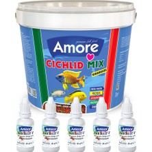 Amore Ciklet Mix Granules 3kg Kova Malawi Balık Yemi, 5-Tantivit Multivitamin