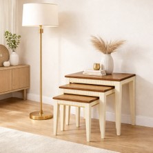 Fami Home | Maya Gold Detaylı 3’lü Iç Içe Modern Zigon Sehpa