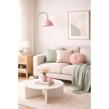 Longing Pastella Metal Lambader 150 cm Pembe Başlık ve Mint Yeşili Ayak ile Modern Aydınlatma