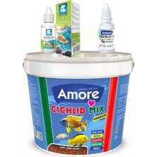Amore Cichlid Mix 3kg Kova Akvaryum Balık Yemi, Bakteri Kültürü, Multivitamin