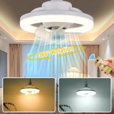 Fuji 360 ° Dönen Tavan Vantilatörü Işık E27 Akıllı Fan Uzaktan Kumandalı KONSE E-TİCARET