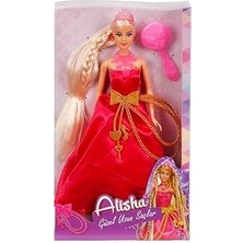 Starseven Alisha Uzun Saçlı Prenses Mavi-Kırmızı Elbise(Elbise Rengi Değişebilir)
