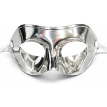 Starseven Metalize Parlak Parti Maskesi Gümüş Renk 16X7 cm