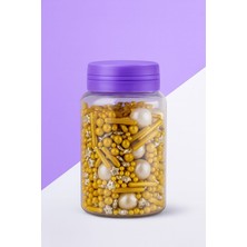 Dekamis By Paster 100 gr Gold Sarı Gümüş Mix Şekerleme | Pasta Süsleme Şekeri | Renkli Dekor Şekeri