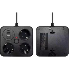 Esranın Dünyası Akım Korumalı Anahtarlı Priz - 3x Priz - 2x USB - 2x Type-C - 2 mt Kablo Hızlı Şarj Özellikli