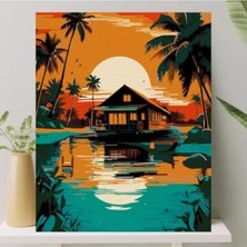 Esranın Dünyası Sayılarla Boyama Tuval Seti - Fırça ve Boya Dahil (40X50 Cm)