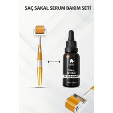 Elamour 140 Titanyum Iğneli Dermaroller - Saç Sakal Bakım Yağı Seti Sarı -