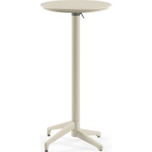 Tilia Moon Polipropilen Katlanır Bar Masası Ø60 cm Bej - Bahçe, Balkon, Kafe, Restoran, Dış Mekan İçin