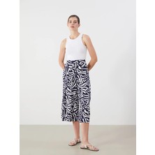 Lc Waikiki Yeni Sezon Beli Lastikli Desenli Kadın Pileli Kapri