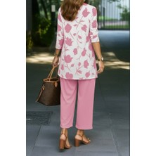 Pusula Sepeti Kadın Uzun Kollu Önü Açık Modal Ceket Kolsuz Viskon Iki Iplik Bluz ve Pantolon Üçlü Takım