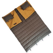 Özbience Kahverengi Elika 350 Çift Kişilik Uyku Tulumu, 15°c Termal Konfor