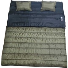 Özbience Haki Renkli Çift Fermuarlı 350 gr Elyaf Yastıklı Uyku Tulumu