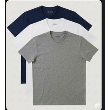 Siyah-Beyaz-Gri Basıc3'lü Tshırt