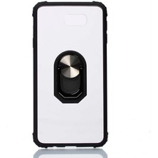 ZM Store Galaxy J7 Prime Uyumlu Kılıf Kenarları Korumalı Şeffaf Yüzük Standlı Mola Kapak