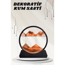 Esranın Dünyası Dekoratif Kum Sulu Kum Saati Yuvarlak Şık Kum Tablosu Kum Saati Şeklinde Kum Tablo RSKRG34-ESRDNS