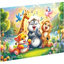 Mabelme Store Neşeli Dostlar Ahşap Puzzle