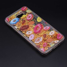 ZM Store Galaxy J7 Prime Kılıf Sıvılı Renkli Simli Desenli Marshmelo Kapak