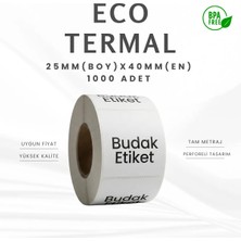 25X40 mm Termal Barkod Etiketi – 1 Rulo – (1000 Adet / Eco Termal / Yapışkanlı)