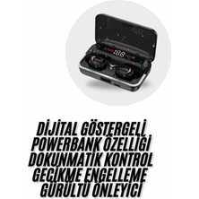 Akinco Bluetooth Kulaklık Dijital Şarj Göstergeli Powerbankli Bass Özellikli Kablosuz Kulakiçi 5.1 Mikrofo