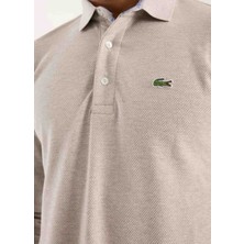Lacoste Polo Uzun Kol Açık Bej Regular Fit Erkek Sweatshirt
