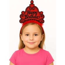 LTG Nova Kırmızı Happy Birthday Prenses Tacı – Doğum Günü Taç Aksesuarı