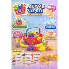 Denapcal Meyve Sepeti Oyuncak 12 Parça – Çocuk Market Alışveriş Sepeti Oyuncak Seti 18 Ay+