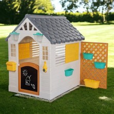 Özbience 140 cm Elektronik Kapı Zili ve Pencereli Çitli Oyun Evi