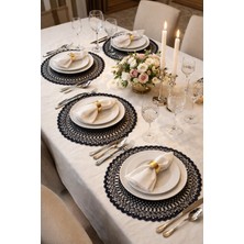 Dilex DİLEX Siyah Supla Seti 4 Adet – 37 cm Şık Masa Servis Altlığı