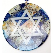 Akinco Davut Yıldızı Simgeli Füzyon Cam Duvar Süsü