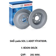 Arka Fren Disk C-Hr AX10 Camry 7-8-9 2017+PRİUS V Rav4 5 42431-78010 0986479E91 Bosch 1 Adet