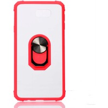 ZM Store Galaxy J7 Prime Uyumlu Kılıf Kenarları Korumalı Şeffaf Yüzük Standlı Mola Kapak