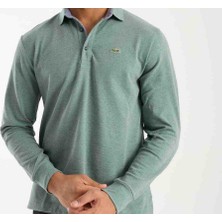 Lacoste Polo Uzun Kol Yeşil Regular Fit Erkek Sweatshirt