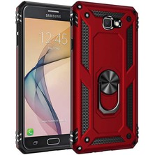 ZM Store Galaxy J7 Prime Uyumlu Kılıf Vega Tank Yüzüklü Standlı Kapak