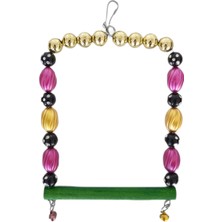 LTG Nova Boncuklu Tünekli Kare Kuş Salıncağı 10 Cm-13 cm Renkli