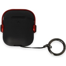 AyrStore Airpods 2 (2.nesil) Cool Kılıf - Siyah-Kırmızı