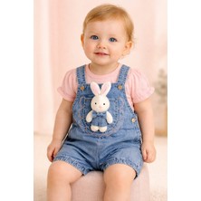 Almira Anne Bebek Bebek Kız Için Kot Tişört ve Bahçıvan Tulum Takımı Yazlık