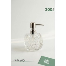 VarBiFırsat Akrilik Prizmatik Sıvı Sabunluk 200 ml | Modern Dekoratif Tasarım | Şeffaf