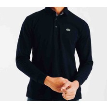 Lacoste Polo Uzun Kol Siyah Regular Fit Erkek Sweatshirt