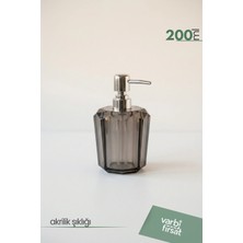 VarBiFırsat Akrilik Huni Sıvı Sabunluk 200 ml | Modern Dekoratif Tasarım | Füme