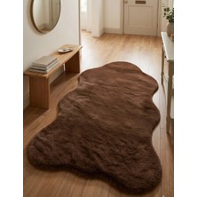 Carpet Dekor Peluş Yumuşak Dekoratif Halı Kahverengi