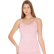 Gümüş 3096 12'li Kadın Likralı Empirme Desenli Atlet