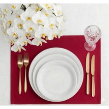 Hobizer Tekstil Kadife Dokulu Amerikan Servis 6 Peçete Supla 40X40 cm